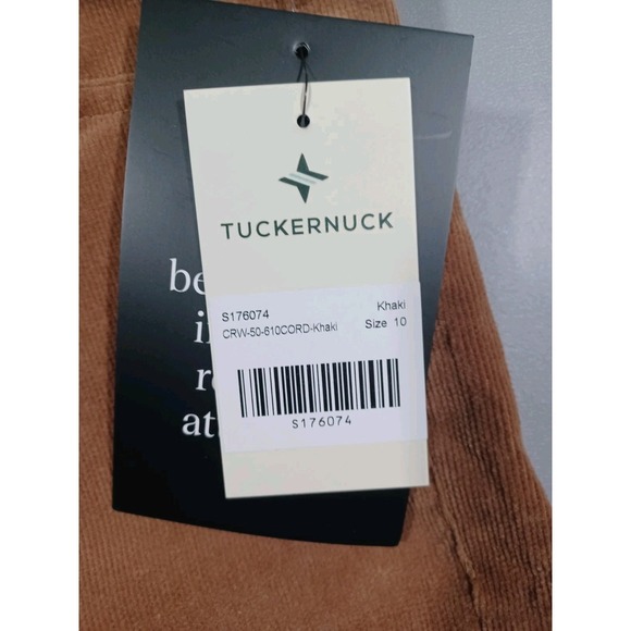 Tuckernuck Pants Womens Sz 10 Brown Khaki Corduroy Straight Leg New - Picture 3 of 5